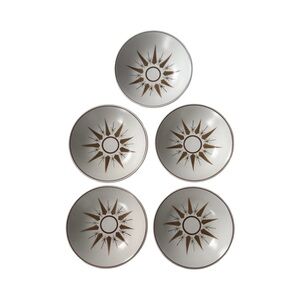Set of 5 Mikasa Terra Stone Sun Dial Design Dishes 5 1/2”